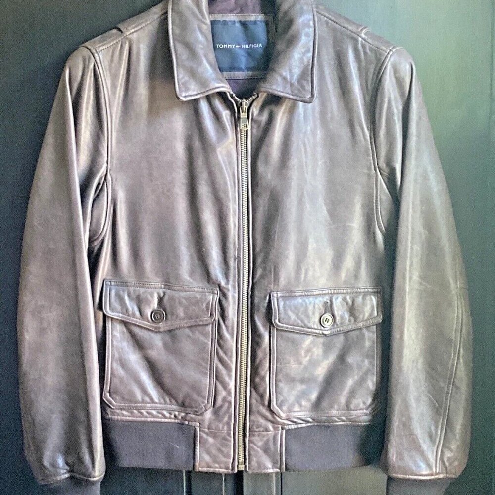 Tommy Hilfiger Pilot Leather Jacket. Retail $695